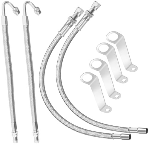 Double Tires Air Inflation Kit, Tire Valve Extension, Valve Stem Extenders, Valve Stem Extension, Easy Connecting to Tire Valves and Equipment and Extended inflator tube for easy tire checking