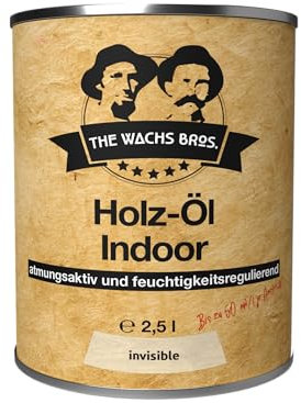 Hartwachsöl Indoor Invisible – Atmungsaktiver Holzschutz - 2,5L - Natürliche Pflege für Boden & Möbel - THE WACHS BROS.