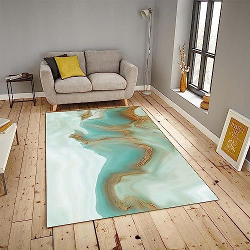 Minimalistisches Grünes Und Weißes Ölgemälde Teppich Kinderteppich Wohnzimmerteppich Schlafzimmerteppich 3D-Gedruckter Superweicher Flanellteppich 23,6 X 35,4 Zoll -Polyester-Soft-Touch,Leic -1N9B+I2R