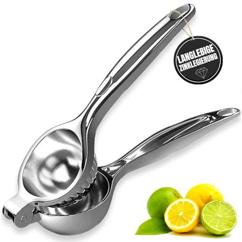 Exprimidor manual manual de limones, exprimidor de cítricos resistente Turimon Exprimidor de limas manual/Metal Exprimidor de frutas para exprimir - Exprimidor de limón con mango curvado