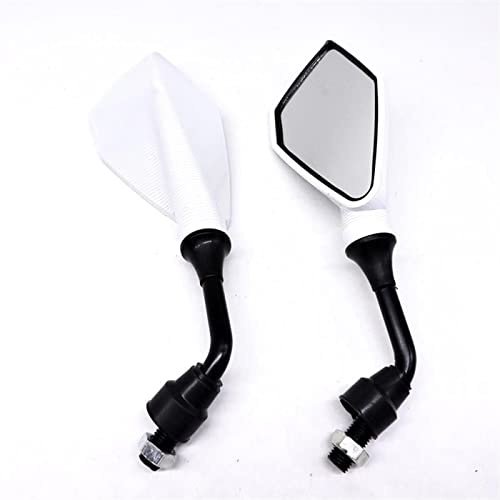 Moto Miroirs Rétroviseurs Guidon Vélo Et Moto Pièces Rechange Pour Vélo Scooter Rétroviseur Recul Accessoires Modifiés Rétroviseur Moto(Couleur:Blanc)