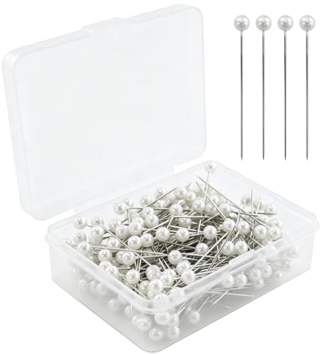 200 st pärlstift för blommor bröllopsnålar scarf nålar synålar bröstbukett nålar kviltning nålar pärlhuvudstift blomstift klänningsnålar för bröllopsbuketter hantverk sömnad pärldekorationer