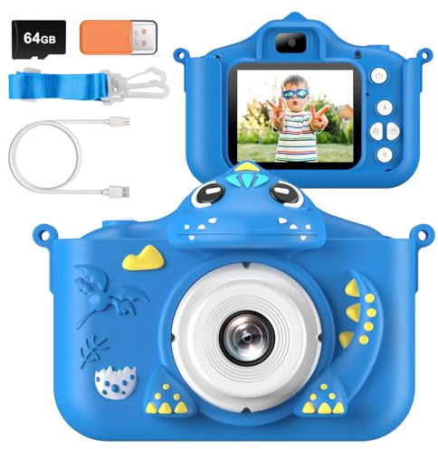 Macchina Fotografica Digitale per Bambini - Mini Camera 64 GB, Fotocamera Giocattolo, Regalo di Natale e Compleanno per 3-10 Anni