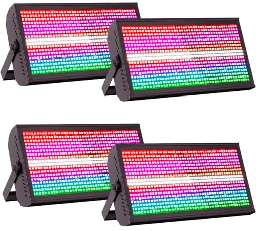 GdjRttk 4PCS Wallwasher Luce da Palcoscenico RGBW 768 LED, 200W Illuminazione Palco con DMX512 e Attivazione del Suono, Fari Par LED D MX Discoteca per Esterni Bar Natale Halloween Matrimoni