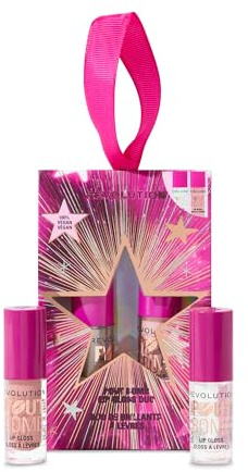 Revolution Pout Bomb Plumping Mini Lip Gloss Set, 2 Glosses with Hyaluronic Acid & Peptides, Travel-Size, Vegan & Cruelty-Free