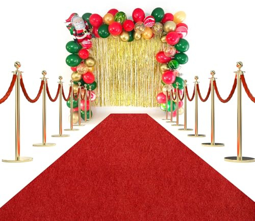 Red Carpet Runner Rug for Party and Event, Non-Slip TPR Rubber Backed Aisle Runway red Rug for Step, Proposal & Wedding Christmas Thanksgiving Decorations, Runway Rug for Prom(3 x 10ft, 450 GSM)