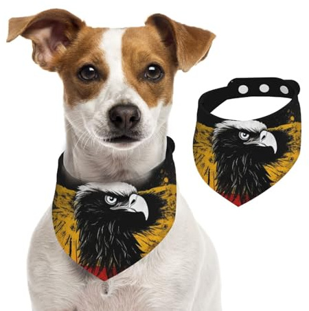 Hundehalstuch, Deutschland-Flagge, Adler, Haustier-Schal, verstellbar, waschbar, doppelseitig, Haustier-Halstuch, Baumwolle, Dreieck-Lätzchen, Hunde-Schals, Katzenschals für Welpen, Kostüm-Zubehör