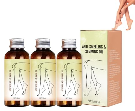 Massageöl für die Beine - Feuchtigkeitsöl auf Pflanzenbasis mit seidigem Gleitmittel für eine sanfte Anwendung, nicht klebende Körperbehandlung, hilft, das Aussehen von rauer Haut. (3 Flaschen)