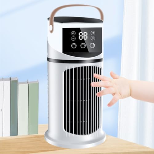 Ventilador De Aire Acondicionado|Ventilador De Enfriamiento De Aire Para El Dormitorio|Máquina Purificadora Con Alimentación USB Con Luz LED, Refrigerador De 9 Velocidades, Volumen Ultra Bajo De 40 DB