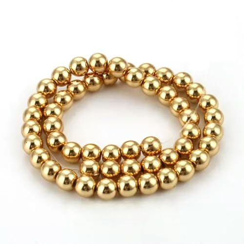 Perles en Vrac en Pierre de Gravier irrégulière en hématite Naturelle pour la Fabrication de Bijoux DIY 15'' - Or 14 carats 12