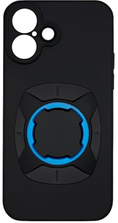 BKCREATIONS Shockproof Case for iPhone 16 Plus with Motorcycle and Bike Mount – Reinforced Cover Compatible with Quad Lock System – Black