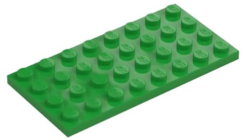 LEGO Plate Building Base 4 x 8, Part 3035 (Bright Green, 10, Bricks)