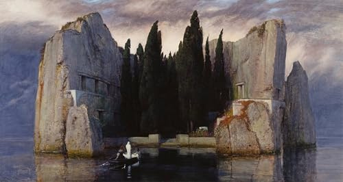 ARToPHIIU Modern Wandbilder Poster Wandbilder Leinwand Bilder Druck Insel Der Toten Von Arnold Böcklin Leinwand Ölgemälde für Office Home Decor 60x90cm