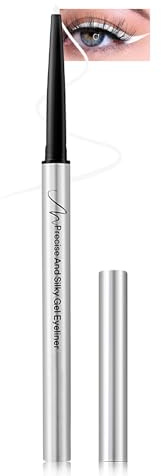 Gel Eyeliner Pencil, 1Pcs White Waterproof Long Lasting Colored Matte Eye Liner pencil, Retractable Cream Color Eyeliner Pen, High-Pigment Smudgeproof Eye Liner Pen Mother's Day Makeup Gift-04