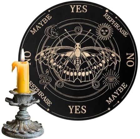 Tablero De Radiestesia para Adivinación - Tablero De Madera Esotérico con Letras Y Puntero - Juego De Ouija para Adivinación para Y Reuniones
