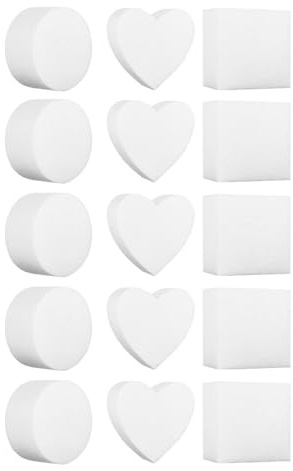 UTHCLO Set 15 Stampi per Torta Fai da Te in Plastica Flessibile, Stampo Dipinto per Dolci Forme Rotonde, Quadrate a Cuore, Utensili Cucina per Decorazioni, Regalo Creativo per Casa