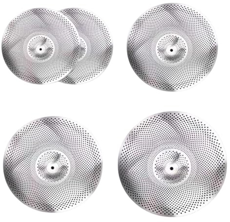 mophrati Juego de platillos silenciosos de bajo volumen, 14 Hi-Hat, 16 Crash, 18 Crash, 20 Ride. Ideal para principiantes que practican batería, salas ensayo y otros