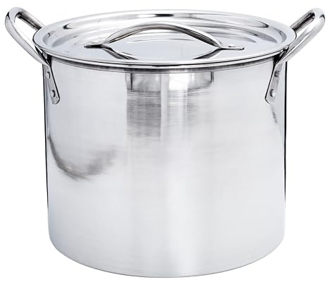 Buckingham Large Stock Pot with Stainless Steel Lid Multi Purpose Boiling Pot for Soups Stews & Brew 19 litres