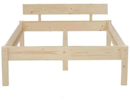 TUGA - Holztech Naturprodukt MASSIVHOLZBETT DAYBETT MASSIV Holz Bett HOLZBETT FSC 300Kg unbehandelt EXTRA HÖHE 58cm (100x220 Höhe 48 cm)
