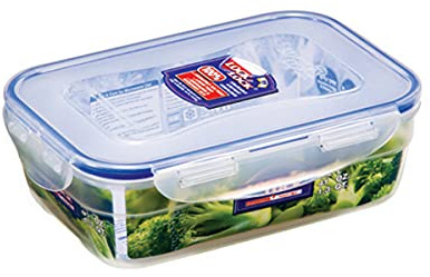 LocknLock CLASSIC Frischhaltedose | 1,2 L | 20,8 x 14,3 x 6,7 cm | 100 % luft- und wasserdichte Vorratsdose | Spülmaschinen-, und Mikrowellengeeignet | BPA-Frei | 4-fach Sicherheits-Verschluss
