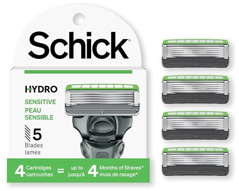 Schick Hydro 5 Sense Sensitive Rasierer Nachfüllpack, 4er Pack (4 x 1 Stück)