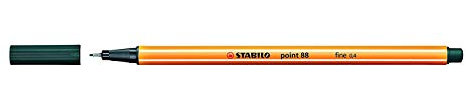 STABILO Point 88 Fineliner, 3er-Pack Olivgrün, 0.4 mm, Dreieckig, Wasserfest, Fein, Stift, Fineliner