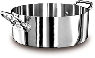 Pentole Agnelli ALUM10632 Casseruola Bassa con 2 Maniglie, Alluminio, 32 cm, Argento