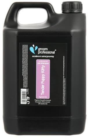 GROOM PROFESSIONAL Tender Puppy Kitty Hundeshampoo Sensitiv - Sanftes und Beruhigendes Shampoo für Juckende Haut - Lindert Hautirritationen - Sanfte Formel - Perfekt für Welpen, 4 Liter