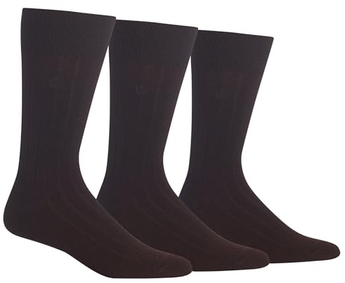 Chaps Robe ras du cou en maille côtelée douce au toucher pour homme, marron, 18-24