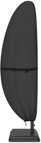 ULTCOVER Housse de parasol de terrasse – Housse de parasol d'extérieur imperméable 600D de style banane – Convient au parasol déporté de 3,7 à 4,3 m, noir
