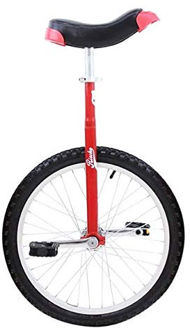 NANANA Einrad 16/18/20 Zoll Single Round Kinder Erwachsene Balance Radfahren Übung, Balancieren Einrad Farbe Fahrrad, Einrad Erwachsenen Kindern,Rot,18inch