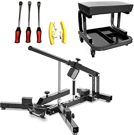 Reifenmontiergerät Set + Werkstatthocker + Montagewerkzeug ConStands sw