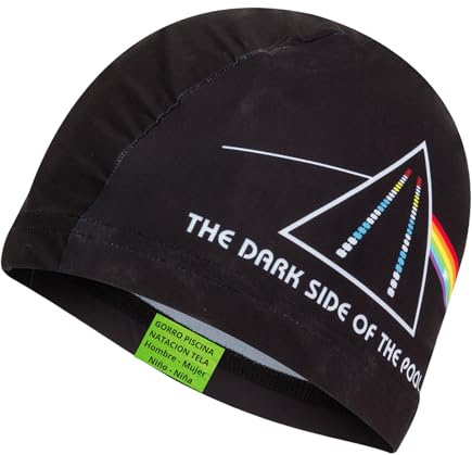 IMSPIRA Gorro Piscina Tela Negro Hombre Mujer Niño Gorra Natacion Unisex Pink Floyd Aquagym Mujer Waterpolo Accesorios Piscina Entrenamiento Secado Rapido Fitness Adultos Nadar Rock Fans