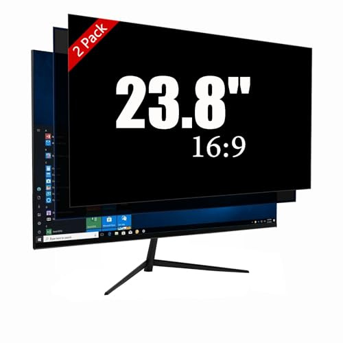 [2 Pack] 23.8 Inch Computer Monitor Privacy Screen, Blue Light Filter | Computer Screen Privacy Shield With Anti-Glare And Eye Protection For 23.8 16:9 Monitors.