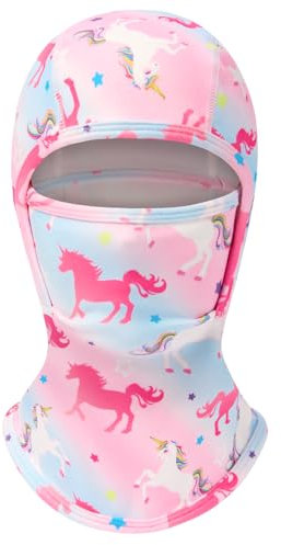 WAWSAM Einhorn Kinder Sturmhaube Gesichtshaub - Balaclava Gesichtsmaske für Jungen Mädchen Winddicht Fleece Skimaske Mütze Winter Gesichtsmaske für Outdoor Sportarten Radfahren Skifahren Fahrrad