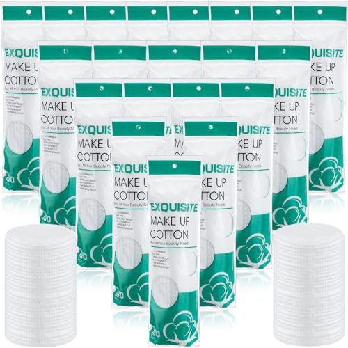 Maxcheck 2000 Pcs Cotton Rounds Bulk Exfoliating Rounds for Face Makeup Remover Cotton Facial Pads for Face Makeup Removal Toner Pads