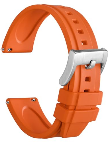 WOCCI Hevea Uhrenarmbänder, FKM Gummi (Nicht Silikon), Adsorbiert Keinen Staub, Ersatzarmband für Herren und Damen, Kompatible Stollenbreite 18mm 20mm 22mm 24mm