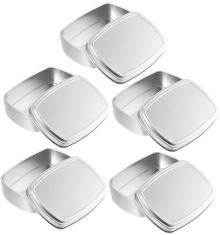 IMIKEYA 5er-Box Balsam-Box Aufbewahrungsboxen Für Schmuck Rechteckige Seifenkisten Für Die Reise Leere Vorratsdosen Anti-seifenhalter Aluminium Süßigkeiten Box Mit Deckel