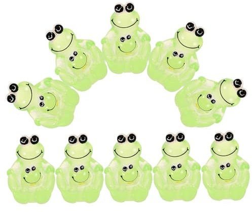 Milisten 10st Im Dunkeln Leuchtendes Froschzubehör Frosch-Harz-Charms Tieranhänger Zur Schmuckherstellung Frosch-Ornament Frosch-Kuchen-Deckel Skulptur Dreidimensional
