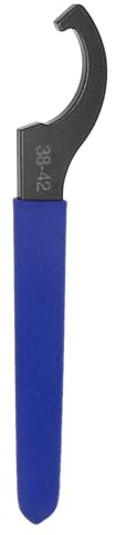 QUARKZMAN Llave de Gancho en Forma de C 38-42 Tuerca Llave de Choque de Acero Tuerca de Sujeción con Mango Antideslizante Azul para Sujeción de Torno
