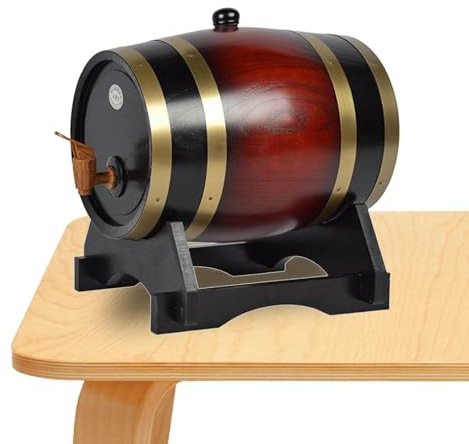 Barile di vino in rovere - Barile di legno autentico, deposito a botte decorativa | botte di rovere rustico vintage, autentico ed elegante fatto a mano con supporto, bar tradizionale, portabottiglie d