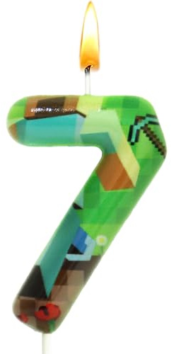 Candela Compleanno Mine, Candele Numero 7 Mine, Candela Torta, Candele a Tema, Decorazioni Feste, Torta Decorazione, Ragazzi e Ragazze, per Anniversari, Feste Bambini, Festa di Nozze