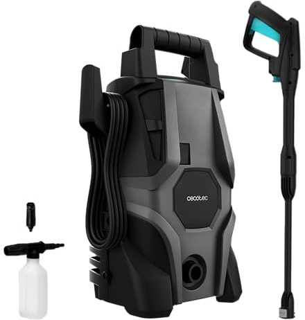 Cecotec Idropulitrice Elettrica ad Alta Pressione per Casa, Giardino o Auto HydroBoost 1400 X-Treme. 1400 W, 105 Bar, 408 L/h, Bottiglia Sapone, Pompa Alluminio, 9m