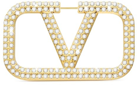 ZHUOMOT V Gold Brosche Damen Buchstabe Broschen & Anstecknadeln für Damen mit Funkelnder Zirkonia, Sterling Silber 925 Vergoldete Anstecknadel Mode Broschen, Dupes Schmuck Geschenke für Frauen