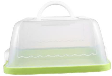 NULYLU Transparent Thick Plastic Cake Storage Box with Lid and Handle Portable Organizer for Birthday Wedding Shower and Party Cakes Food Safe Container for Freshness Preservation