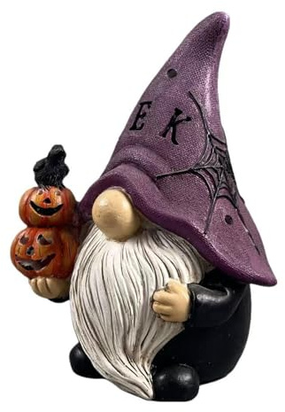 Halloween Gnomes Outdoor, Horror Gnome Statue for Patio, Gothic Resin Figurines for Bookshelf TV Cabinet Desktop Entrance Patio Yard Garden Table Centerpiece Home Halloween