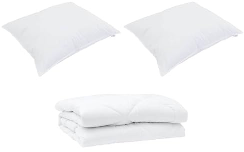 Gecheer Duvet Microfibra Bianco, 3 pezzi, Traspirante, Comfort Estivo, Per Camere Moderne