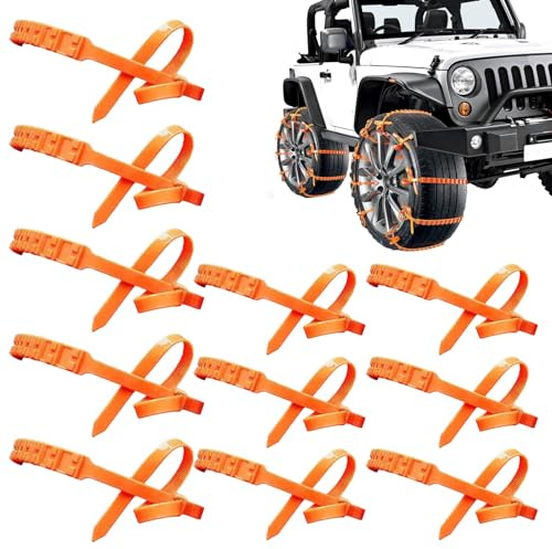 Cadenas de nieve – Bridas de nieve para neumáticos de invierno – Cadena antideslizante para ruedas automotrices – para sedán, SUV, camión, vehículo, conducción en invierno al aire libre