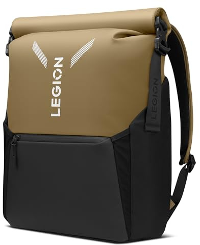 Lenovo - Mochila Gaming Legion 16 GB500 (Resistente al Agua, Compacta, Expandible hasta 25 litros, Bolsillos para Ordenador, Tablet, Botellas de Agua, Correas Ergonómicas) - Negro, Amarillo