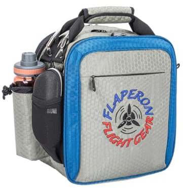 Pilot Flight Bag – Compact Aviation Headset & iPad/Tablet Bag with Multi-Pocket Storage, Shoulder Strap, Honeycomb Nylon (Gray/Blue)
